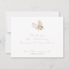 Cartões de agradecimentos do Chá de fraldas Boho -