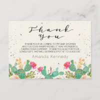 Cartões de agradecimentos do chá de fraldas do