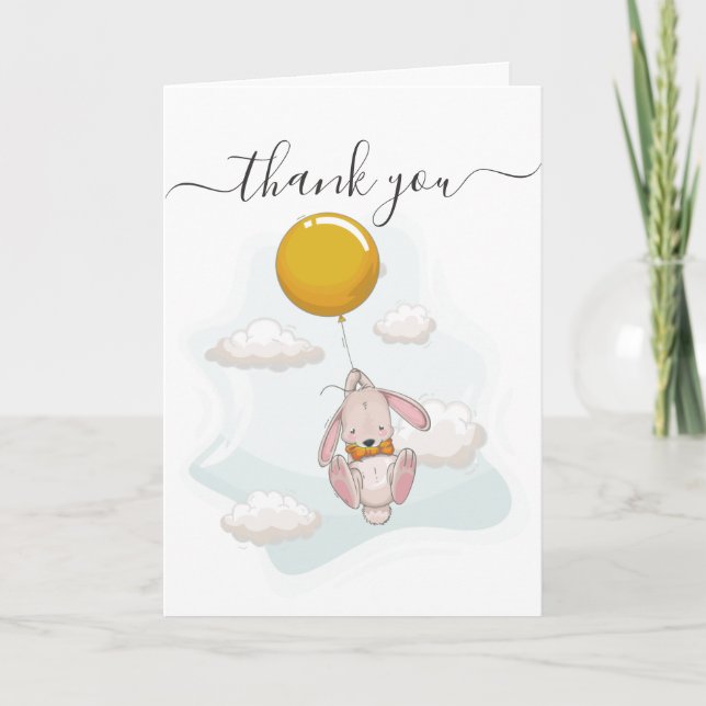 Cartões de agradecimentos do Chá de fraldas do bal (Frente)