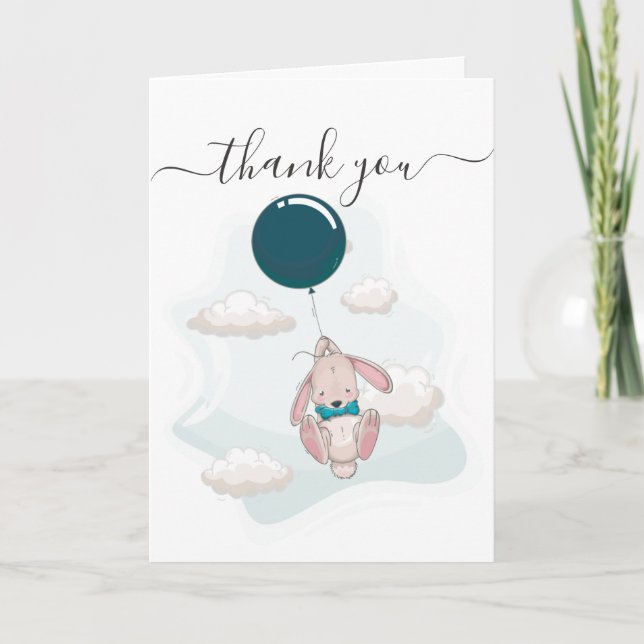 Cartões de agradecimentos do Chá de fraldas do bal (Frente)