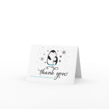 Cartões de agradecimentos do Chá de fraldas Pingui