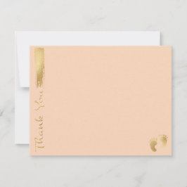 Cartões de agradecimentos do chá de fraldas, "Rosa