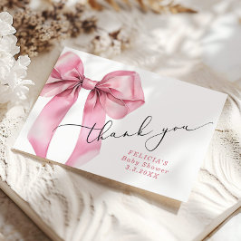 Cartões de agradecimentos do Chá de fraldas rosa