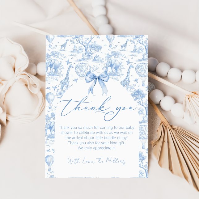 Cartões de agradecimentos do Chá de fraldas Safari (Criador carregado)