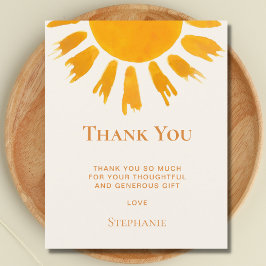 Cartões de agradecimentos do Chá de fraldas Sun Or