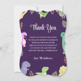 Cartões de agradecimentos do chá de fraldas temáti