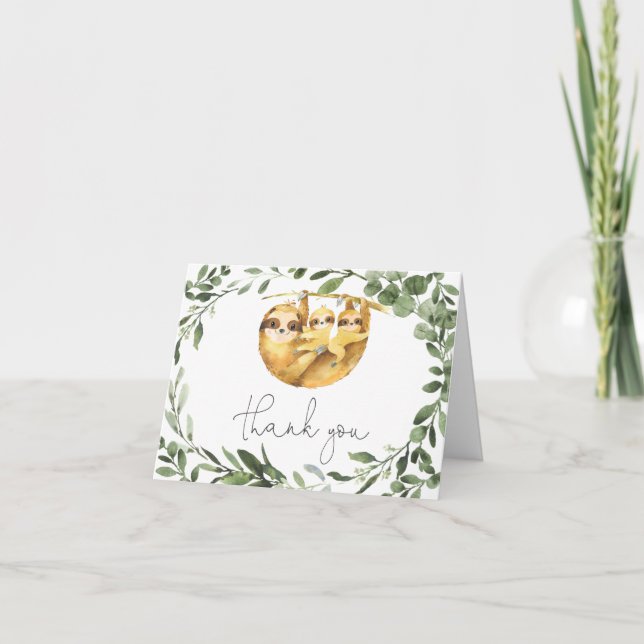 Cartões de agradecimentos do Chá de fraldas Twins  (Frente)