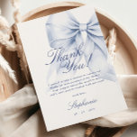 Cartões de agradecimentos do Chá de panela Arco az<br><div class="desc">Esta carta elegante apresenta um arco azul charmoso perfeito para um chá de panela "algo azul". Projetado em pasta mole,  a aquarela combina um roteiro manuscrito romântico com elementos capríticos da tendência. Ideal para um chá de panela azul empoeirado.</div>