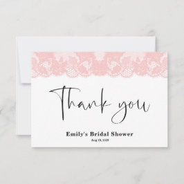 Cartões de agradecimentos do Chá de panela rosa