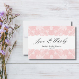 Cartões de agradecimentos do Chá de panela rosa