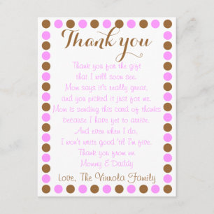 Cartões de agradecimentos do chá do bebé do bebê