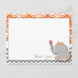 Cartões de agradecimentos do cinza da laranja & do