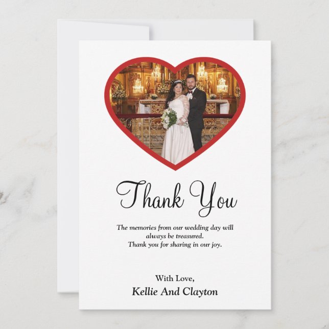 Cartões de agradecimentos do coração do Dentro A W (Frente)