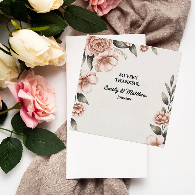 Cartões de agradecimentos do Designer de Flor Rosa (Criador carregado)