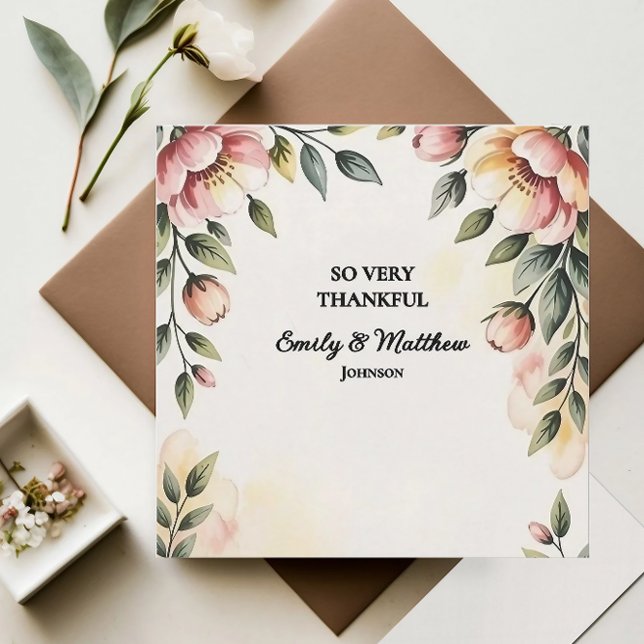 Cartões de agradecimentos do Designer Floral de Aq (Criador carregado)
