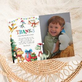 Cartões de agradecimentos do Dinossauro de Natal p