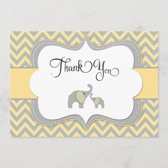 Cartões de agradecimentos do elefante (Frente)