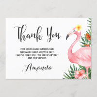 Cartões de agradecimentos do flamingo de Flamingle