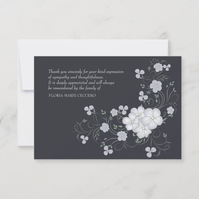Cartões de agradecimentos do funeral da inspiração (Frente)