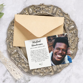 Cartões de agradecimentos do Funeral de Fotografia