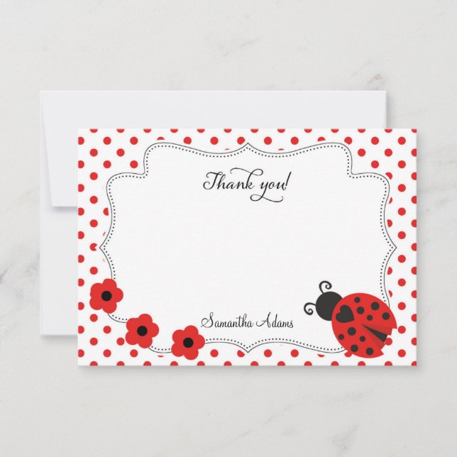 Cartões de agradecimentos do joaninha (Frente)