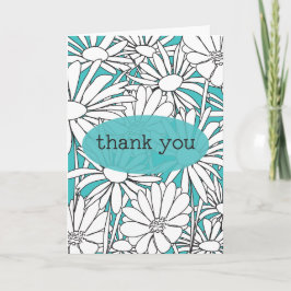 Cartões de agradecimentos do Line Art Daisies