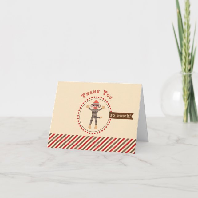 Cartões de agradecimentos do Macaco Sock (Frente)