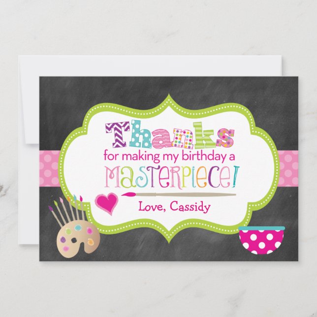 Cartões de agradecimentos do partido da arte - (Frente)