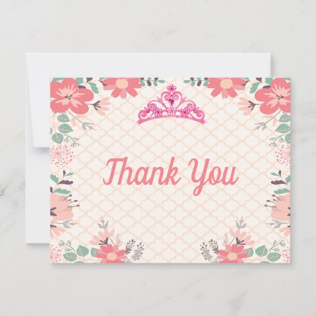 Cartões de agradecimentos do partido Princesa (Frente)