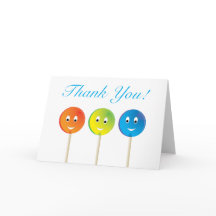 Cartões de agradecimentos do pirulito