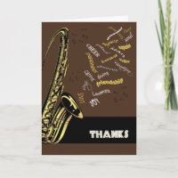 Cartões de agradecimentos do saxofone do jazz