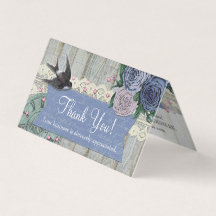 Cartões de agradecimentos do Shabby de Cobalto da 