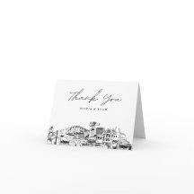 Cartões de agradecimentos do Skyline Sketch do Sky