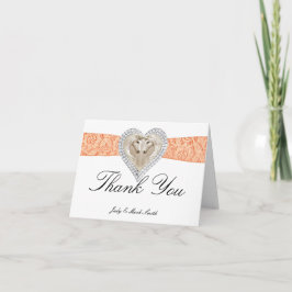 Cartões de agradecimentos do Unicorn Orange Lace