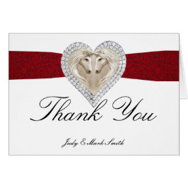 Cartões de agradecimentos do Unicorn Red Lace