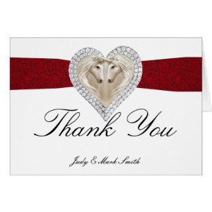 Cartões de agradecimentos do Unicorn Red Lace