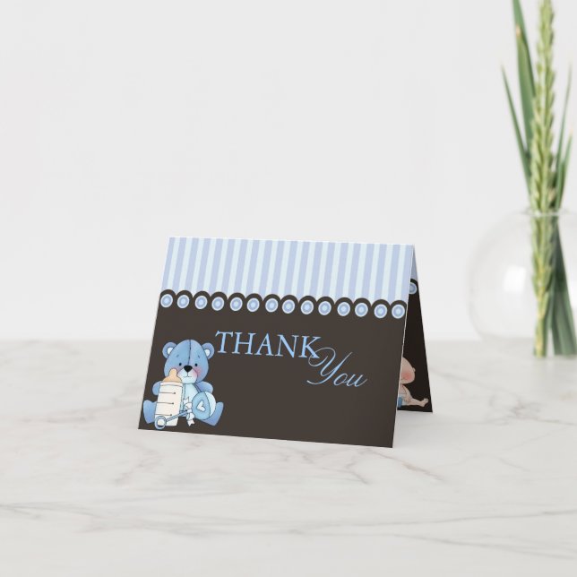 Cartões de agradecimentos do Urso Azul (Frente)