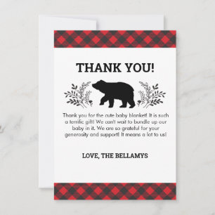 Cartões de agradecimentos do Urso Lumberjack