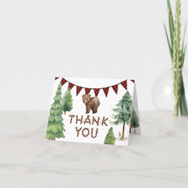 Cartões de agradecimentos do urso Woodland para um