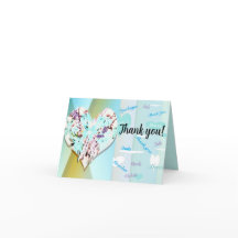 Cartões de agradecimentos dobrado