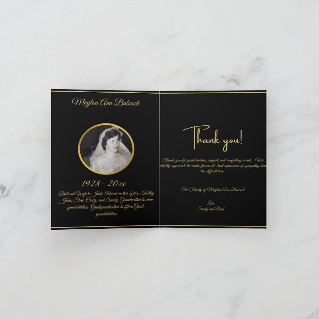 Cartões de agradecimentos dobrado (Interior)