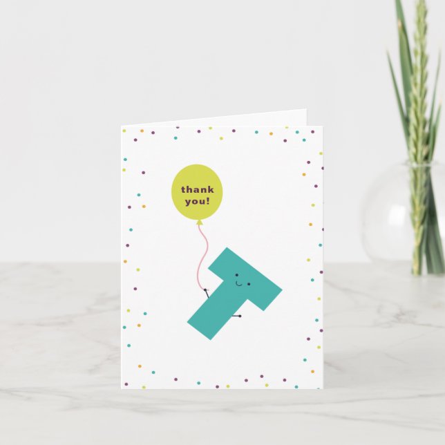 Cartões de agradecimentos dobrado colorido bonito (Frente)