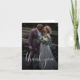 Cartões de agradecimentos dobrado com branco fotog