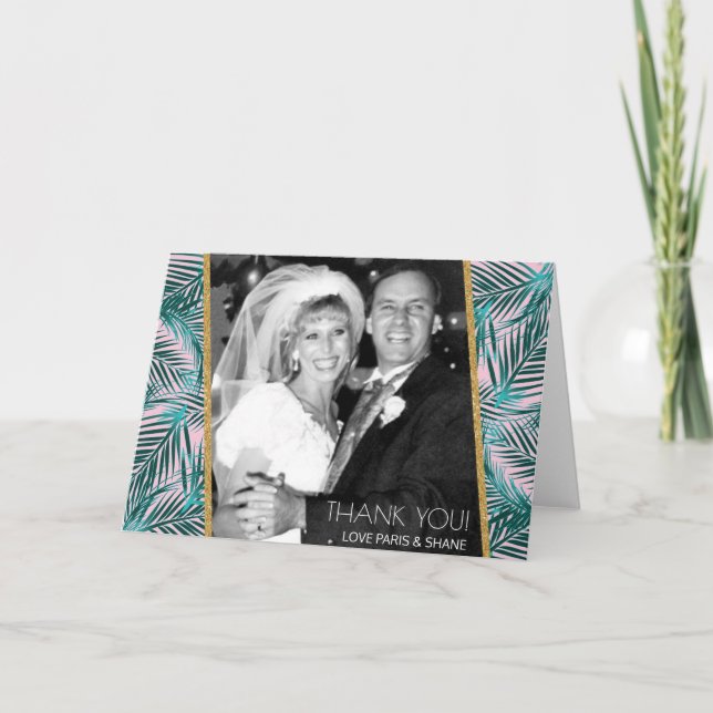 Cartões de agradecimentos dobrado cor-de-rosa 5x7 (Frente)