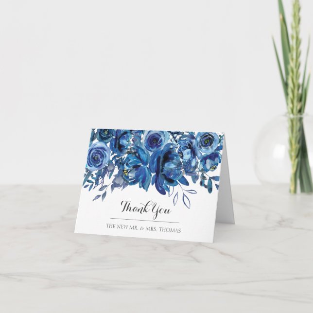 Cartões de agradecimentos Dobrado da Serenidade Az (Frente)