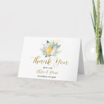 Cartões de agradecimentos dobrado do Chá de fralda