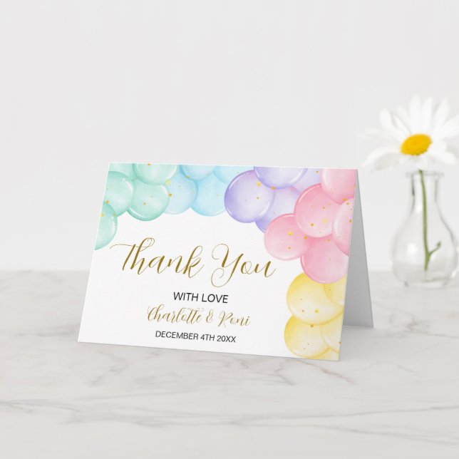 Cartões de agradecimentos dobrado do Chá de fralda (Planta pequena)