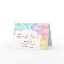 Cartões de agradecimentos dobrado do Chá de fralda