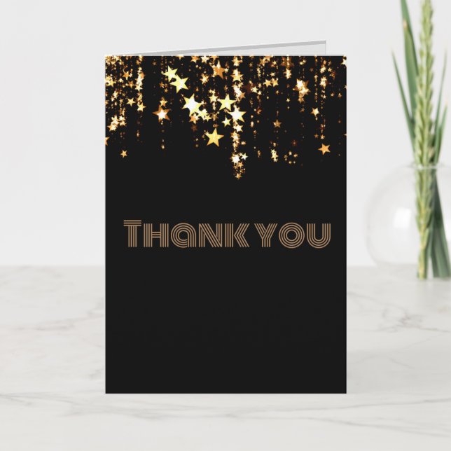 Cartões de agradecimentos dobrado em estrela de ou (Frente)