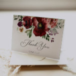 Cartões de agradecimentos Dobrado Floral da Burgun<br><div class="desc">Fall Burgundy Floral Obrigado,  Card. A maioria das letras é editável - clique no botão "Personalizar mais" para editar. Correspondência de itens em nossa loja design de festa do Cava</div>